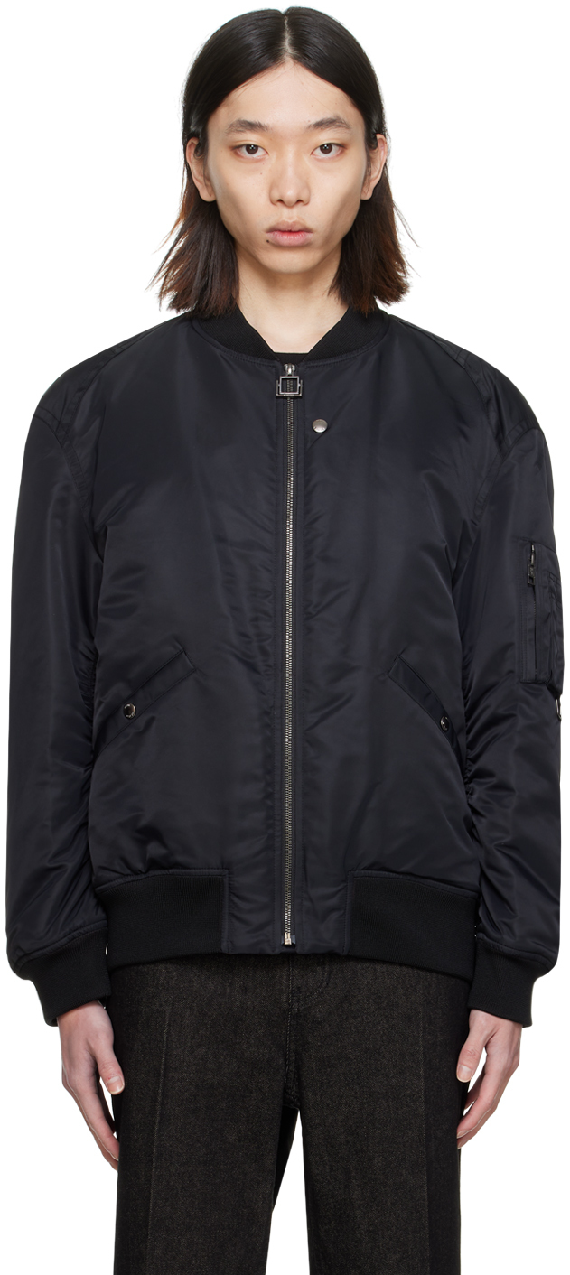 Wooyoungmi Black Padded Bomber Jacket In 924b Black
