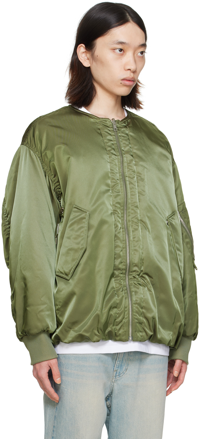 Wooyoungmi Khaki Ma-1 Reversible Bomber Jacket In 926k Khaki