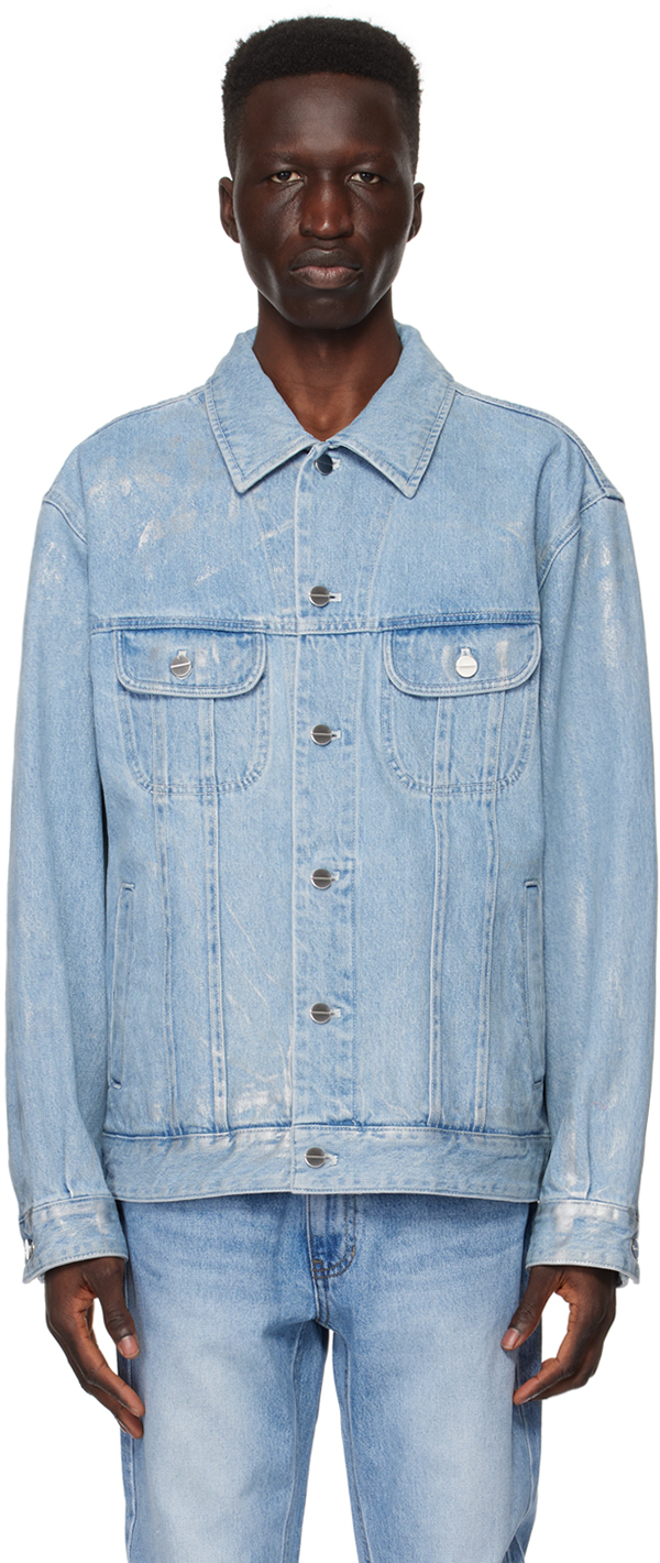 Shop Wooyoungmi Blue & Silver Film Denim Jacket In 975l Blue