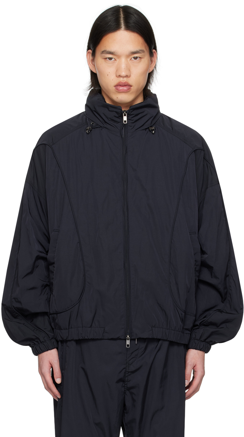 Wooyoungmi Navy Paneled Track Jacket In 931n Navy