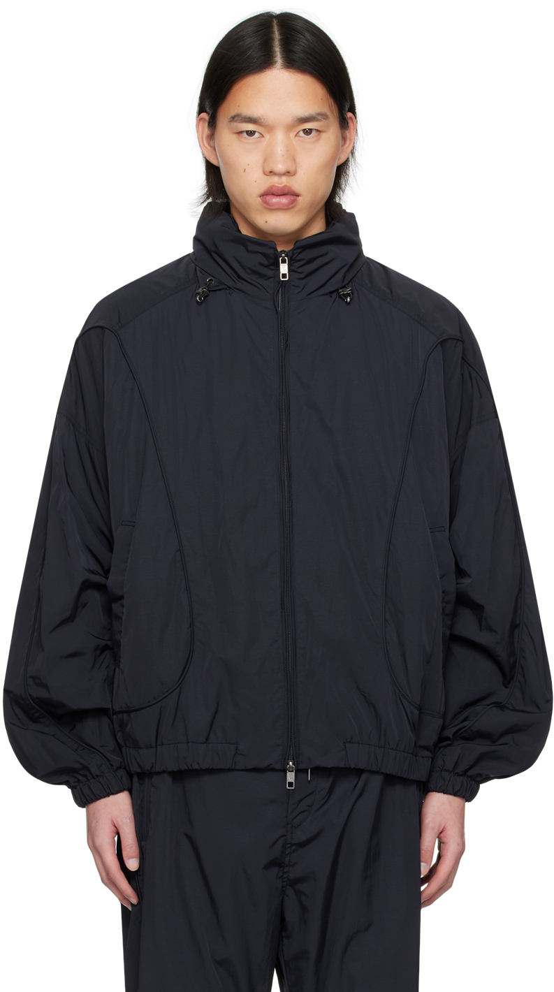 Navy Paneled Track Jacket By Wooyoungmi On Sale