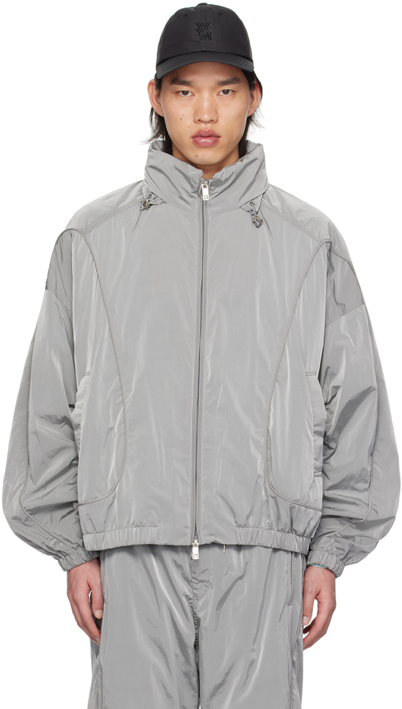 Wooyoungmi Gray Paneled Track Jacket In 930g Grey