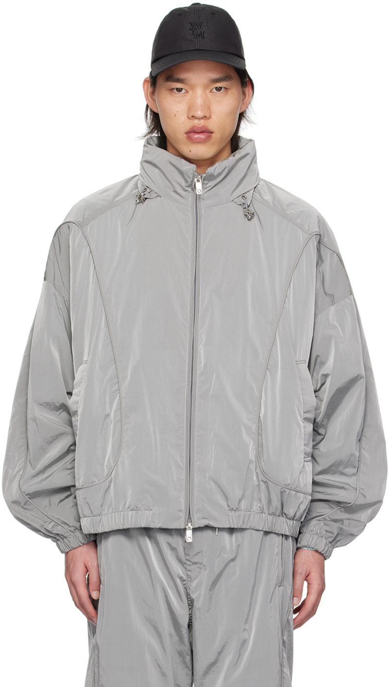 Gray Paneled Track Jacket by WOOYOUNGMI on Sale