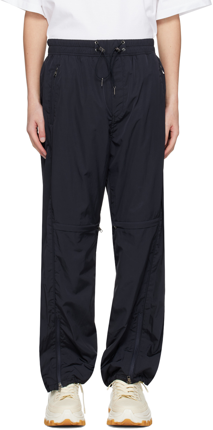 Wooyoungmi Navy Paneled Track Trousers In 931n Navy