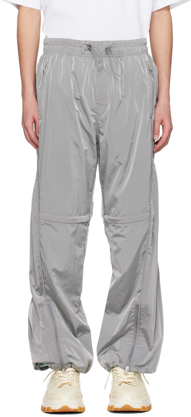 Wooyoungmi Gray Paneled Track Pants In 930g Grey