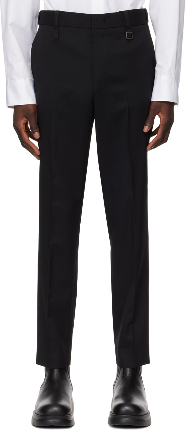 Shop Wooyoungmi Black Tapered Trousers In 905b Black