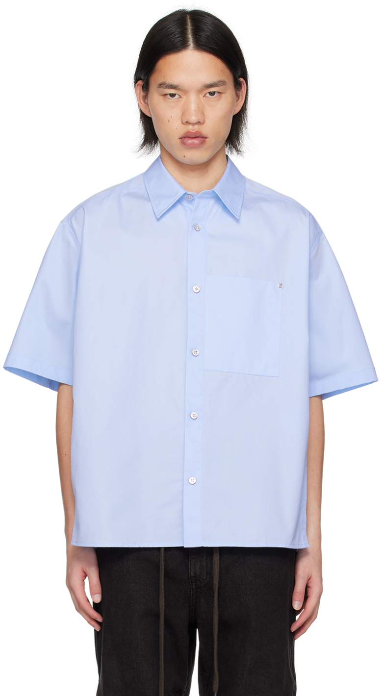 Wooyoungmi Blue Spread Collar Shirt In 810l Blue