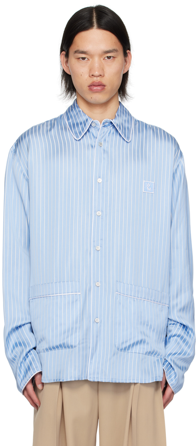 Wooyoungmi Blue Striped Shirt In 825l Blue