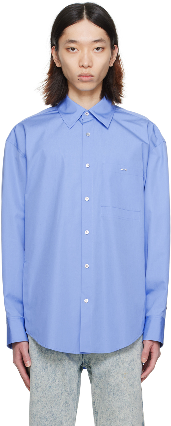 Wooyoungmi Blue Chest Pocket Shirt In 814l Blue
