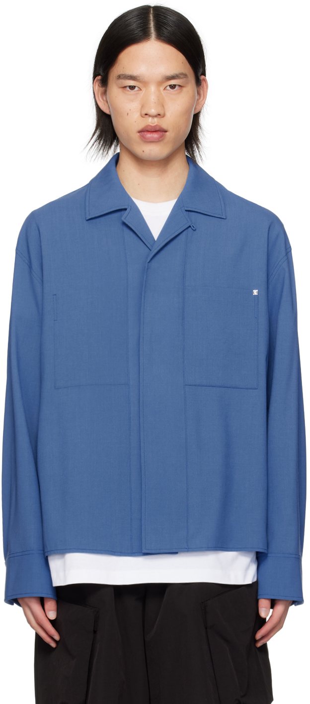 Blue Press-Stud Shirt