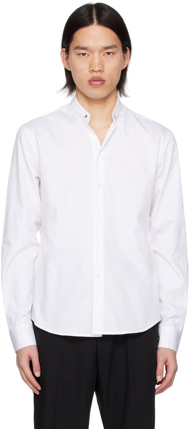 Wooyoungmi White Band Collar Shirt In 806w White