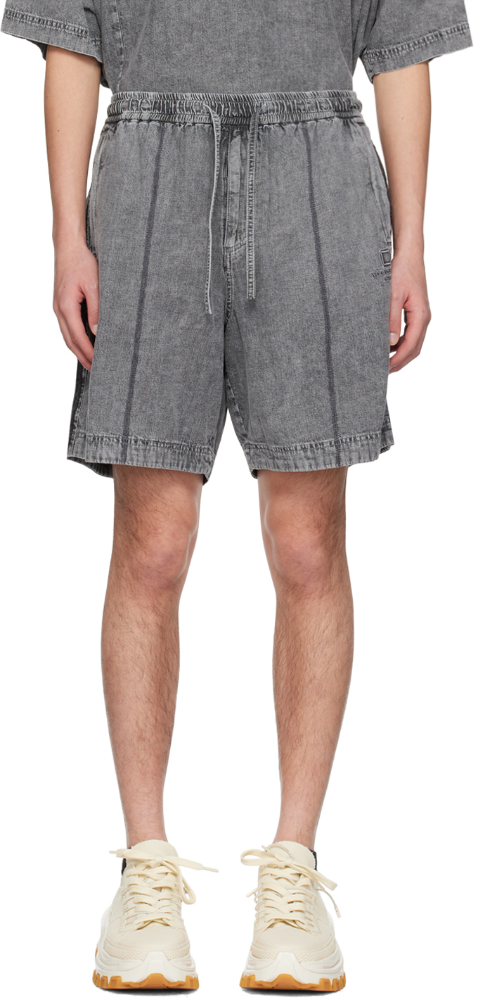Wooyoungmi Gray Faded Shorts In 995g Grey