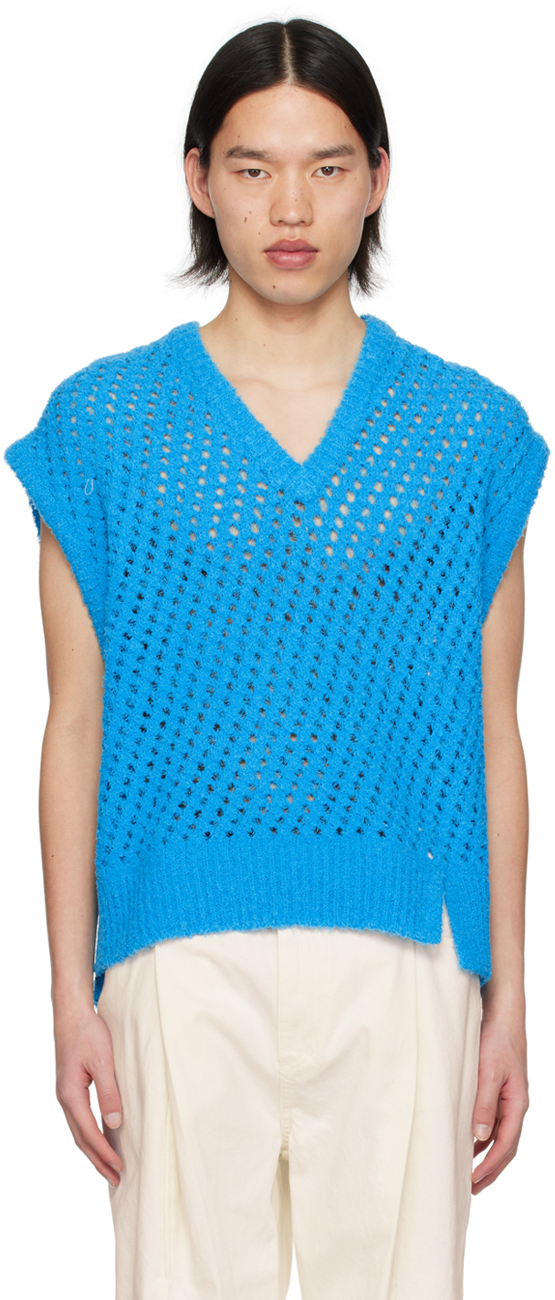Wooyoungmi Blue Vented Vest In 515l Blue