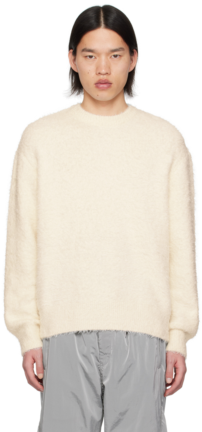 Wooyoungmi White Hairy Sweater In 510w White