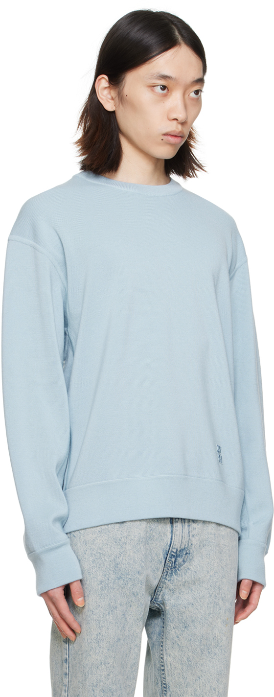 Shop Wooyoungmi Blue Patch Sweater In 503l Blue