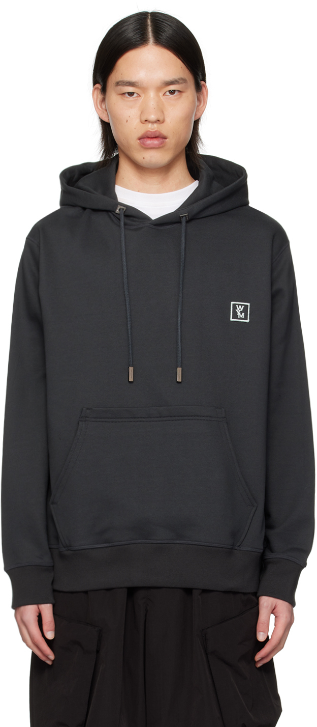 Shop Wooyoungmi Gray Patch Hoodie In 741g Grey