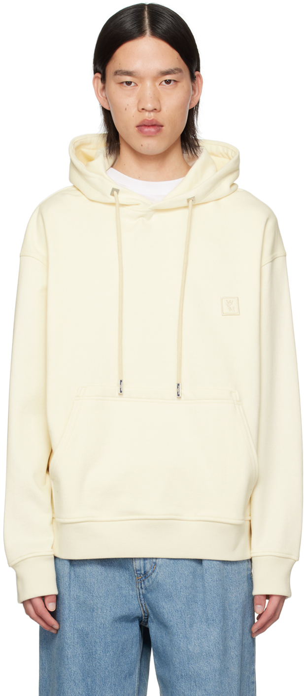 Shop Wooyoungmi Off-white Flower Hoodie In 733i Ivory