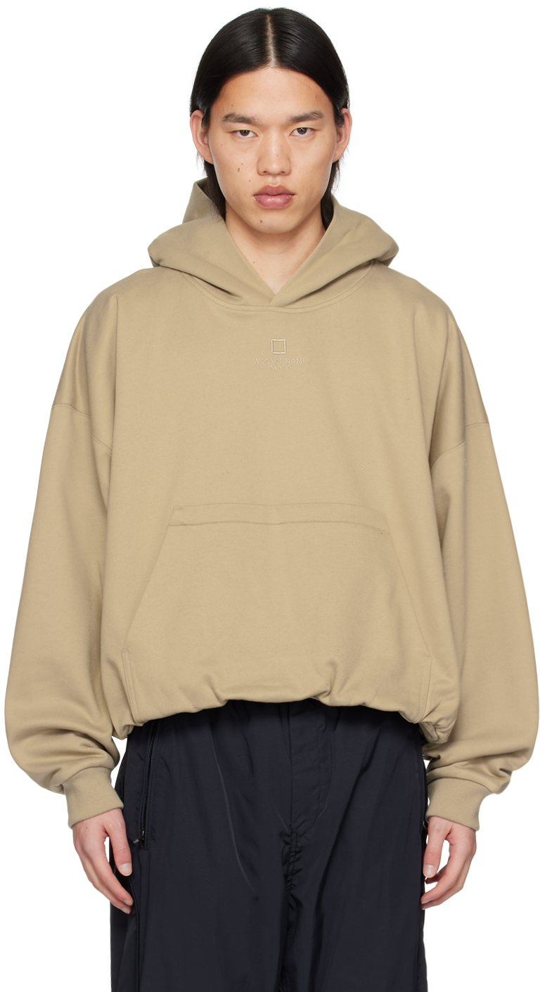 Wooyoungmi Beige Over Fit String Hoodie In 740e Beige