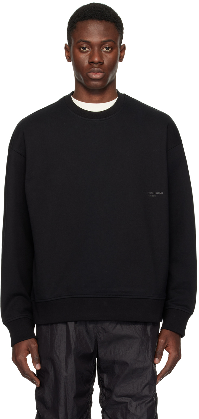 Black Graphic Sweatshirt by WOOYOUNGMI on Sale