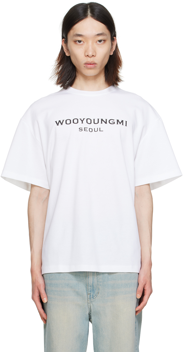 Shop Wooyoungmi White Printed T-shirt In 721w White