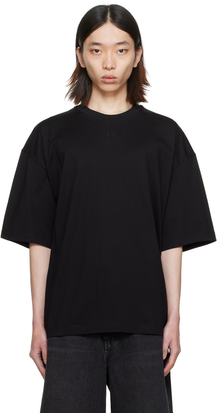 Wooyoungmi Black Embroidered T-shirt In 714b Black