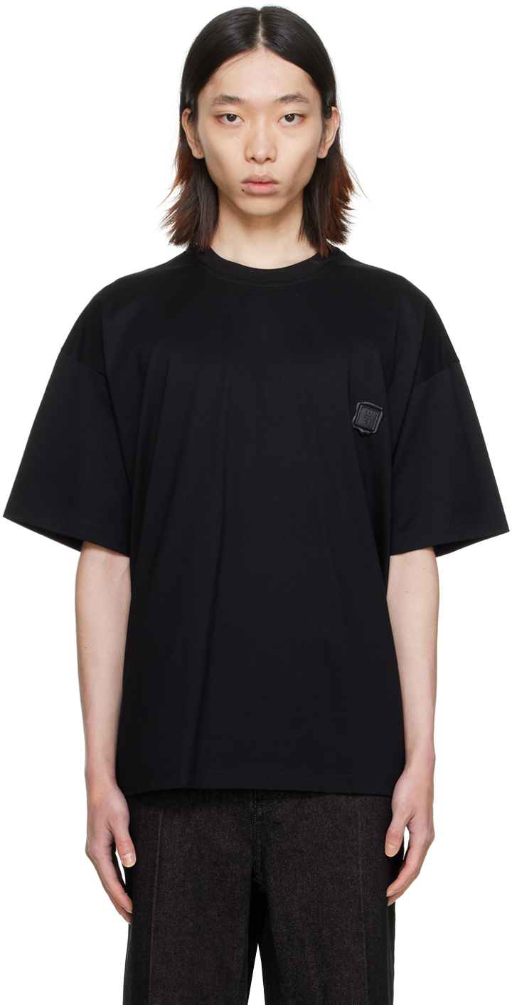 Wooyoungmi Black Graphic T-shirt In 708b Black