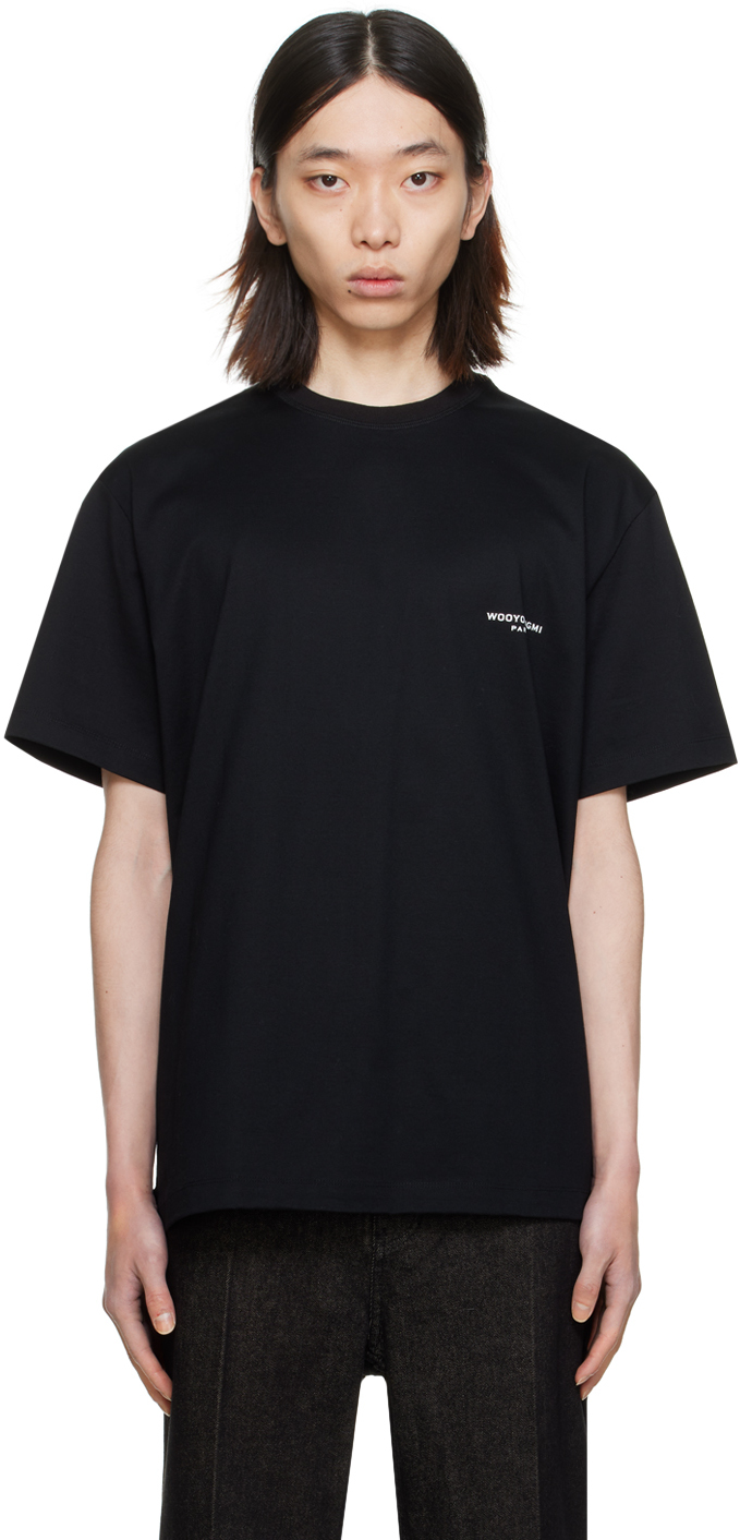 Black Square Label T-Shirt by WOOYOUNGMI on Sale