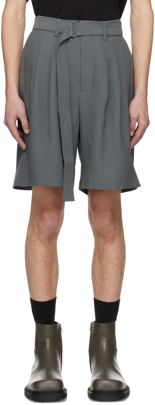 Attachment Gray Belted Shorts In C/#920 Gray