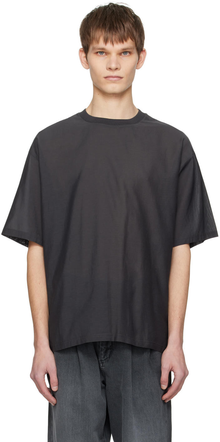 Attachment Grey Paneled T-shirt In C/#922 D.gray