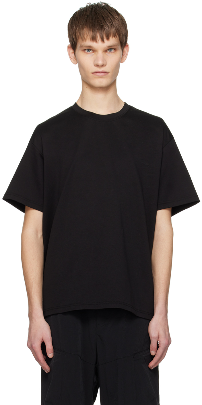 Attachment Crew-neck Cotton T-shirt In Black
