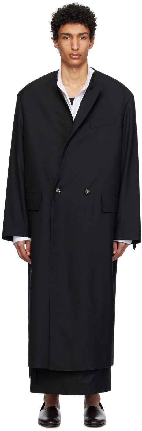 Random Identities single-breasted car coat - Black