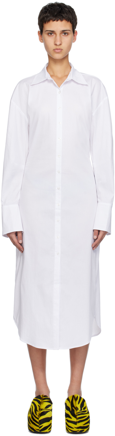 Simonmiller White Kerr Midi Dress In Macadamia