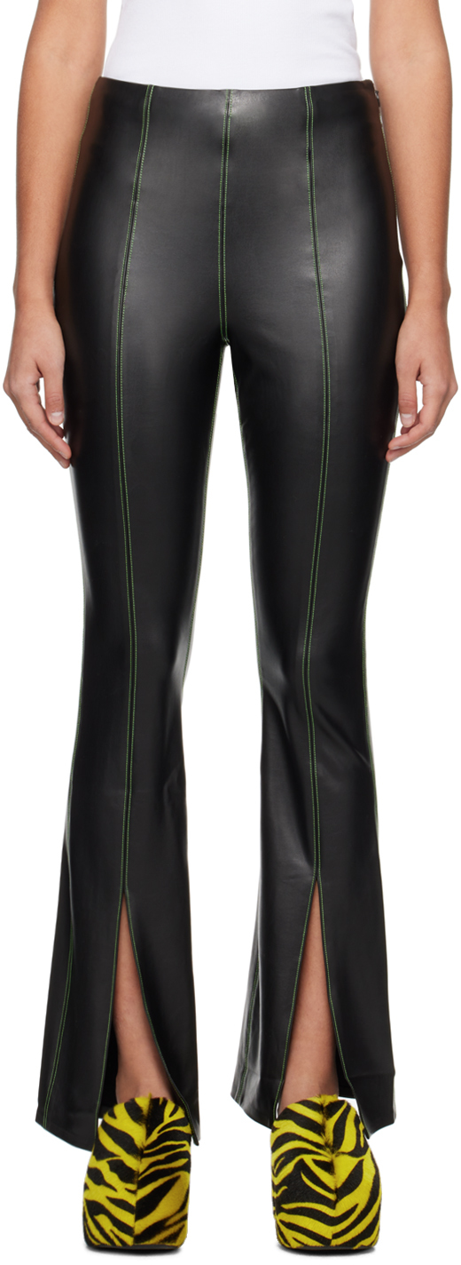 Simonmiller Black Iver Faux-leather Trousers