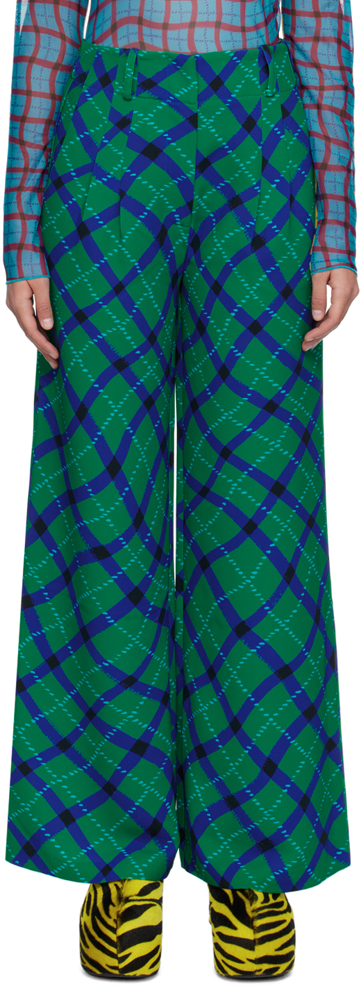 Simonmiller Green Bloo Trousers In Green Plaid