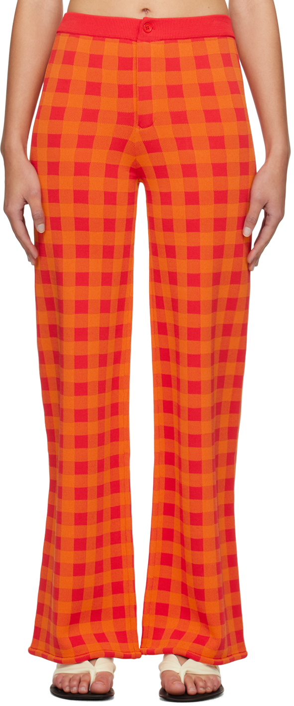 I am gia orange best sale plaid pants