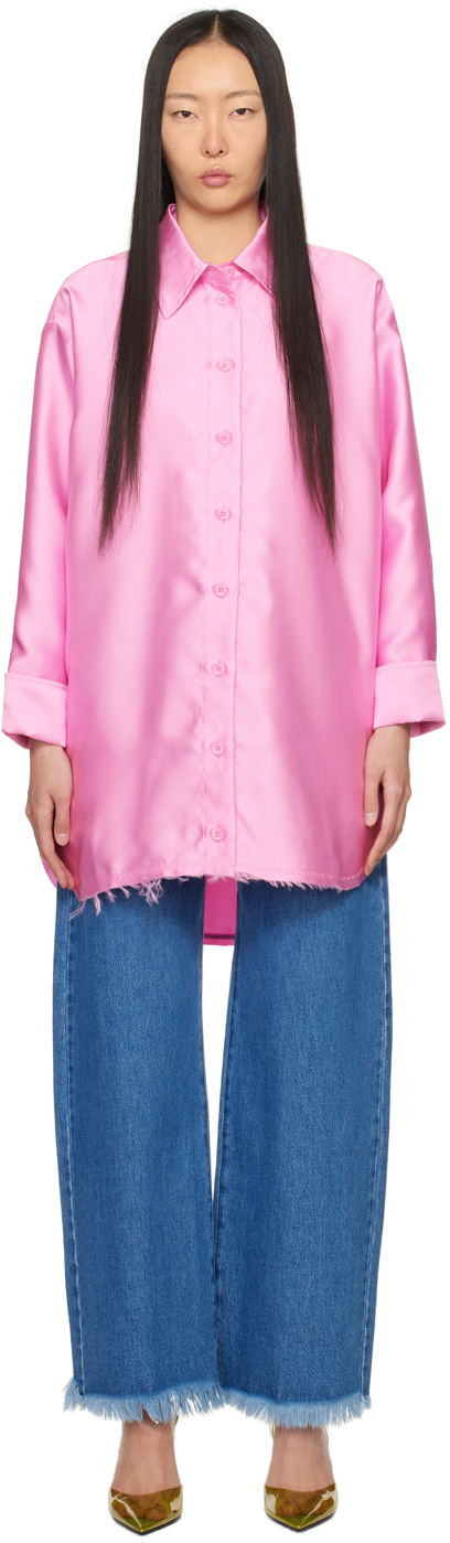 Shop Marques' Almeida Pink Dropped Shoulder Shirt