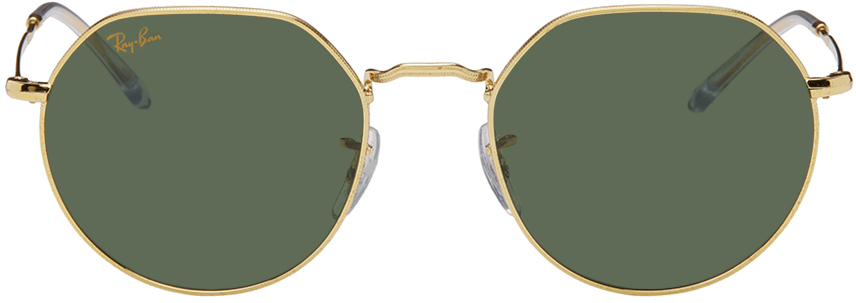 Ray Ban Gold Jack Sunglasses In 919631