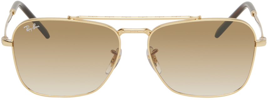 Gold New Caravan Sunglasses