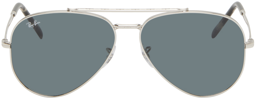 Silver New Aviator Sunglasses