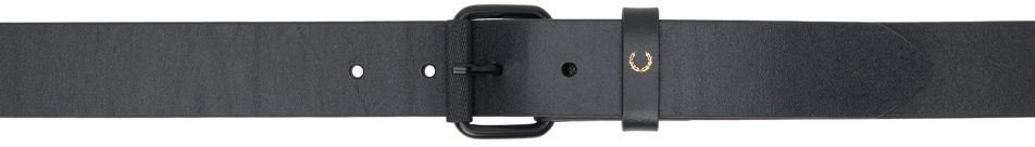 Fred Perry Black Burnished Leather Belt In 102 Black