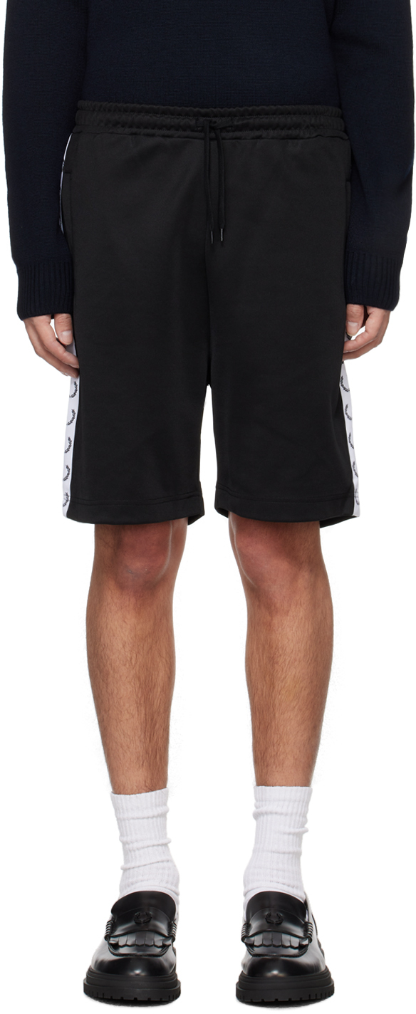 Black Taped Shorts by Fred Perry on Sale