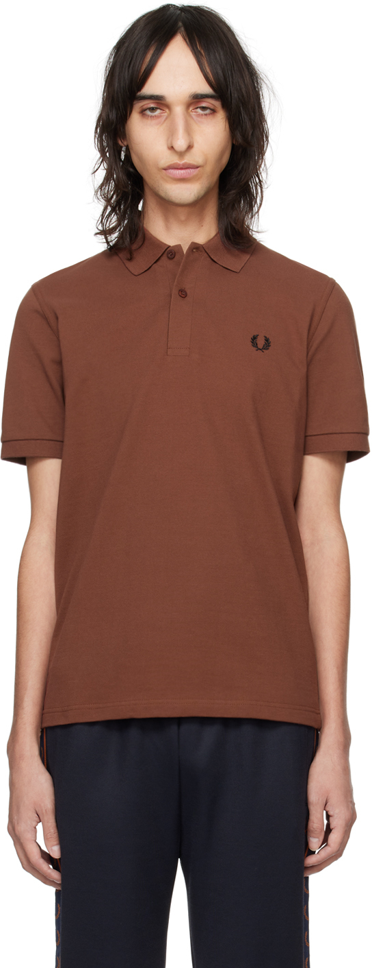 Fred Perry Orange 'the ' Polo In S71 Whskybrwn/blk
