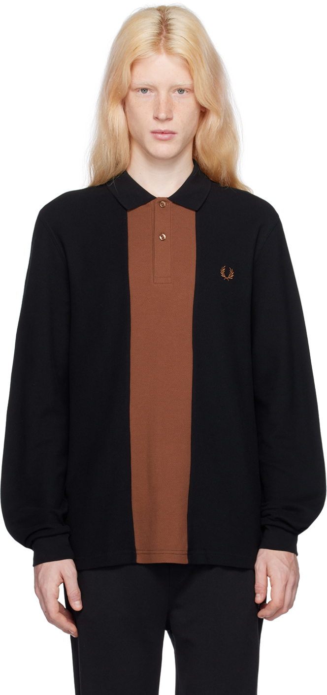 Fred Perry Black Paneled Polo In 102 Black