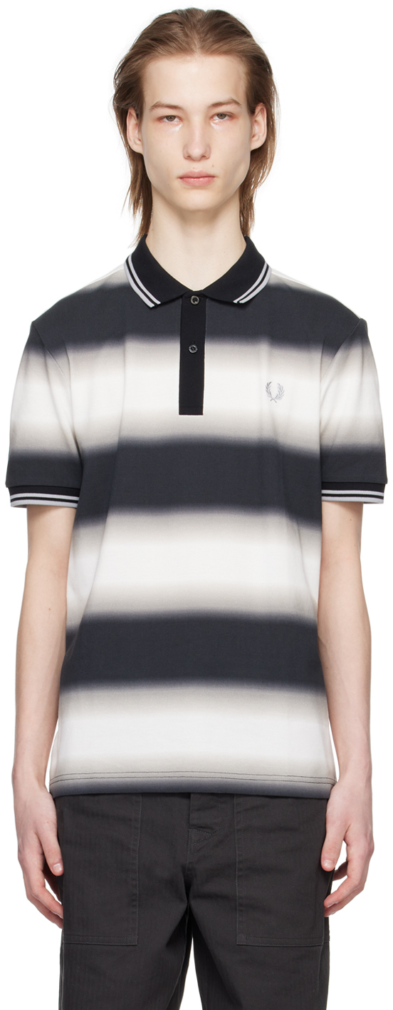 Black & White Striped Polo