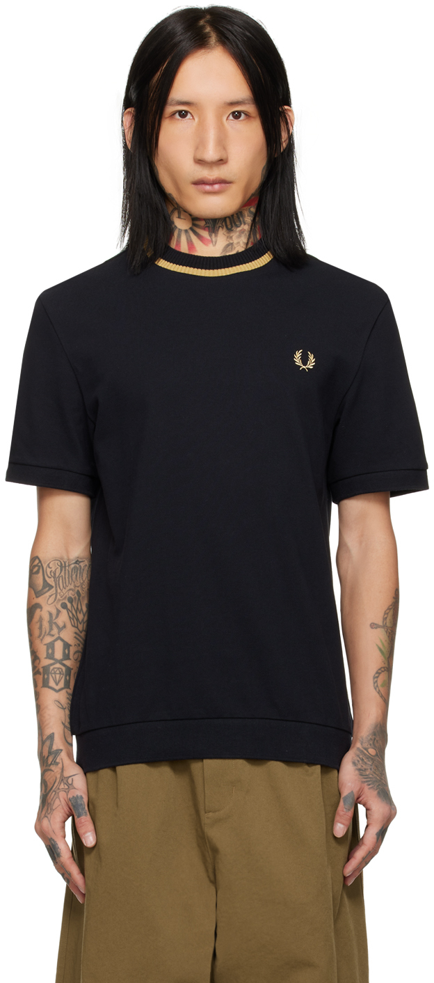 Fred Perry Black Crewneck T-shirt In 102 Black