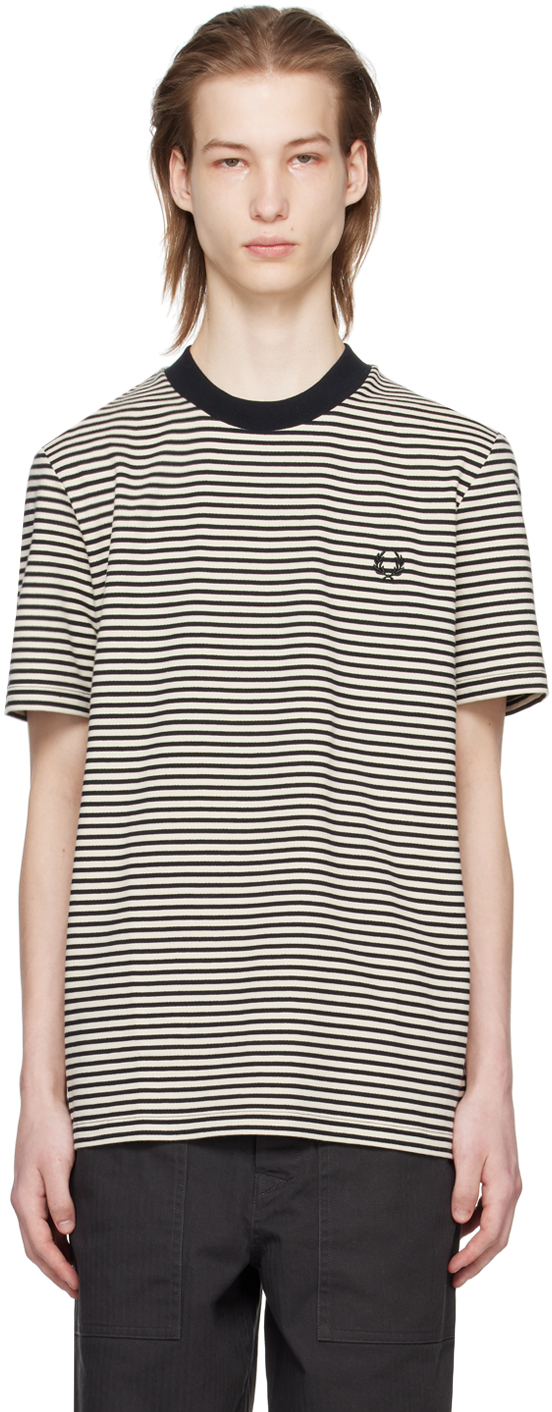 Off-White & Black Stripe T-Shirt