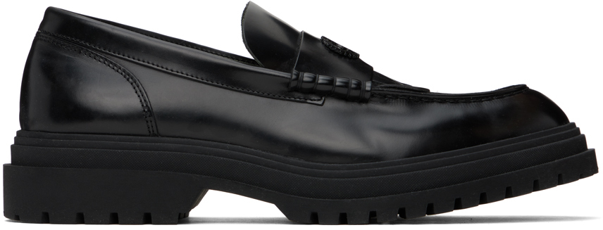 Fred Perry Black Fringed Loafers In 102 Black