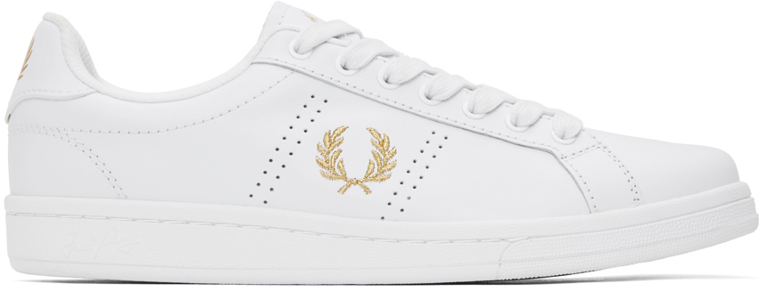 Fred Perry White B721 Trainers In T31 White/m Gold