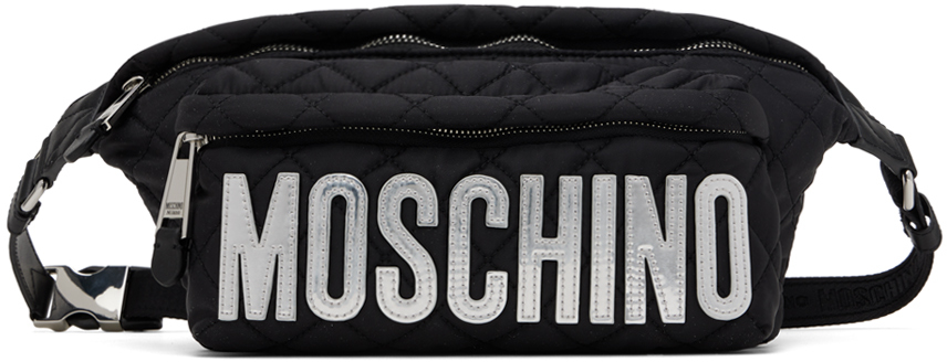 Moschino Black Quilted Pouch In B4555 Fantasy Print