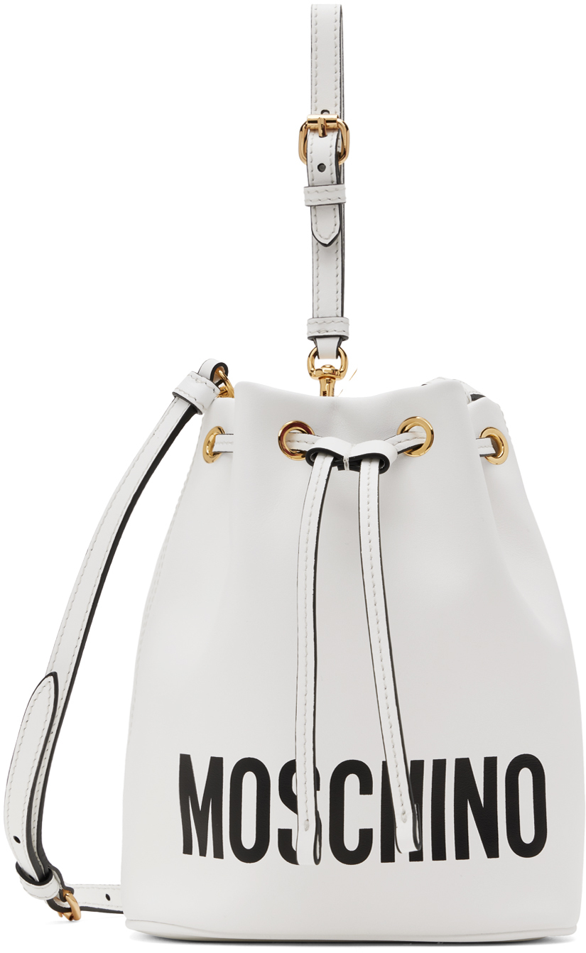 Moschino White Logo Bag In Fantasy Print White